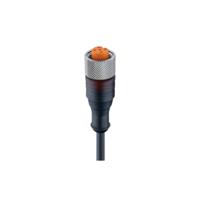 M12 A-code vrouwelijk transparante behuizing PVC zwart 5-Wire